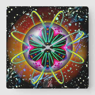 Cyclon Orbz Kaleid Square Wall Clock