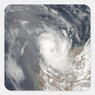 Cyclone Dominic off the shore of Western Austra Square Sticker