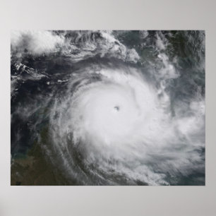 Cyclone Monica in the south Pacific Ocean Poster