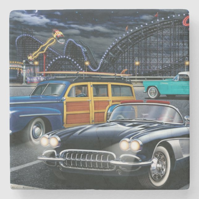 Cyclone Racer Stone Coaster (Front)