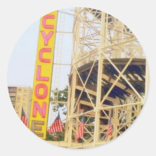 Cyclone Rollercoaster Sign Stickers