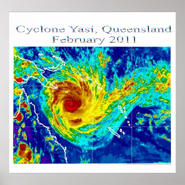 Cyclone Yasi 2, Queensland, february 2011 Poster (Front)