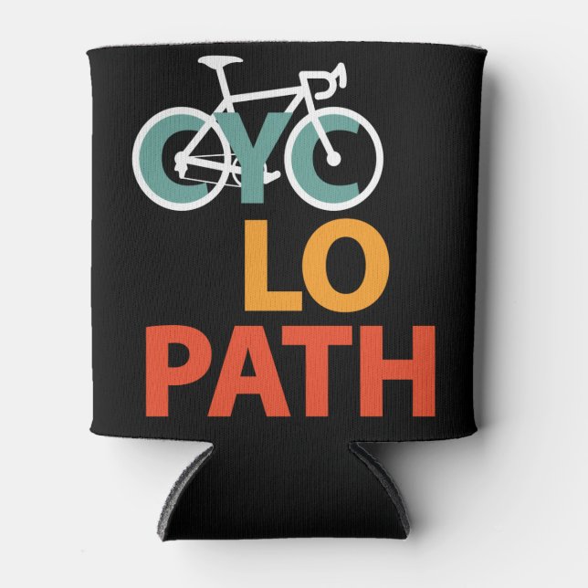 Cyclopath Bicycle Funny Cycling Can Cooler (Front)