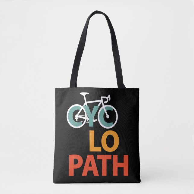 Cyclopath Bicycle Funny Cycling Tote Bag (Front)