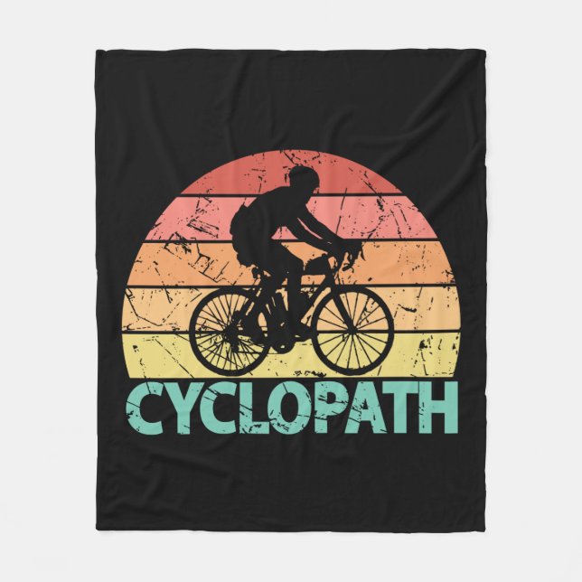 Cyclopath Funny Cycling Fleece Blanket (Front)