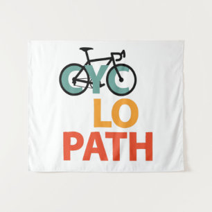 Cyclopath Funny Cycling Tapestry