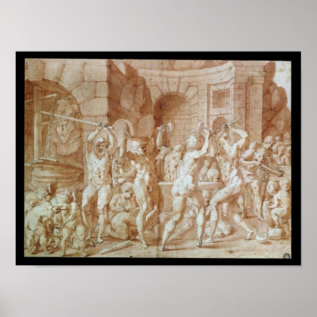 Cyclops in the Forge of Vulcan Poster (Front)