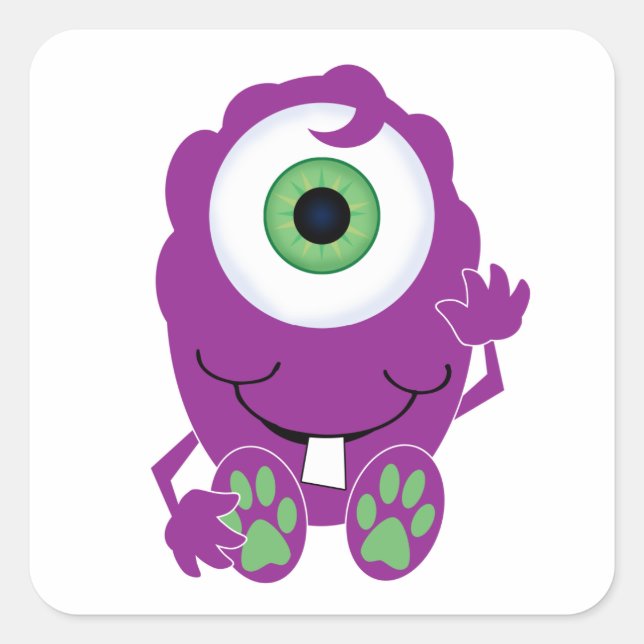 Cyclops Monster Square Sticker (Front)