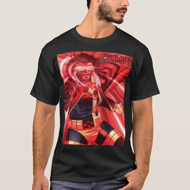 Cyclops – Red Optic Blast Hero Style T-Shirt (Front)