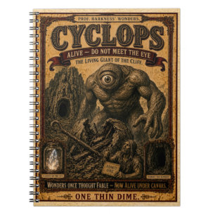 Cyclops, Vintage Circus Monster Notebook