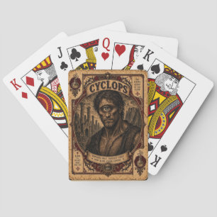 Cyclops, Vintage Circus Monsters Playing Cards