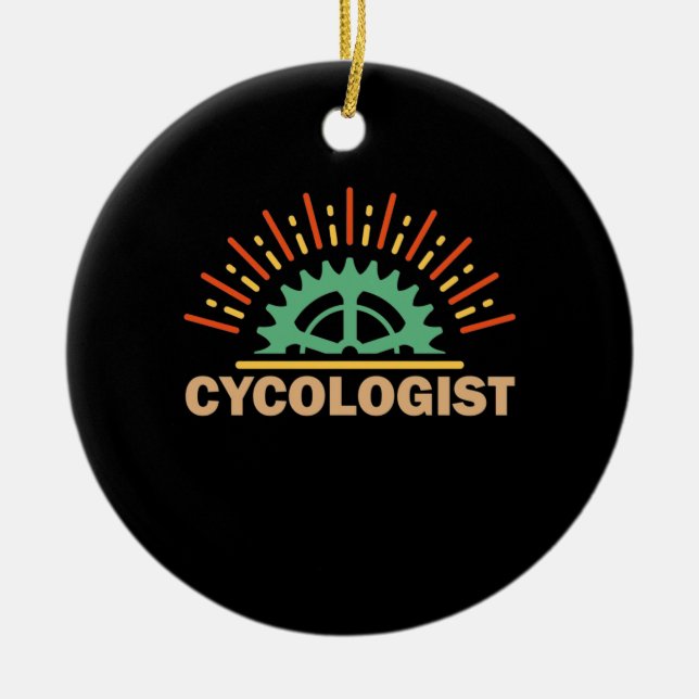 Cycologist Art Ceramic Ornament (Front)