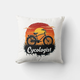 Cycologist Bike Adventure: Sunset Graphic Tee Cushion