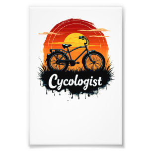 Cycologist Bike Adventure: Sunset Graphic Tee  Photo Print