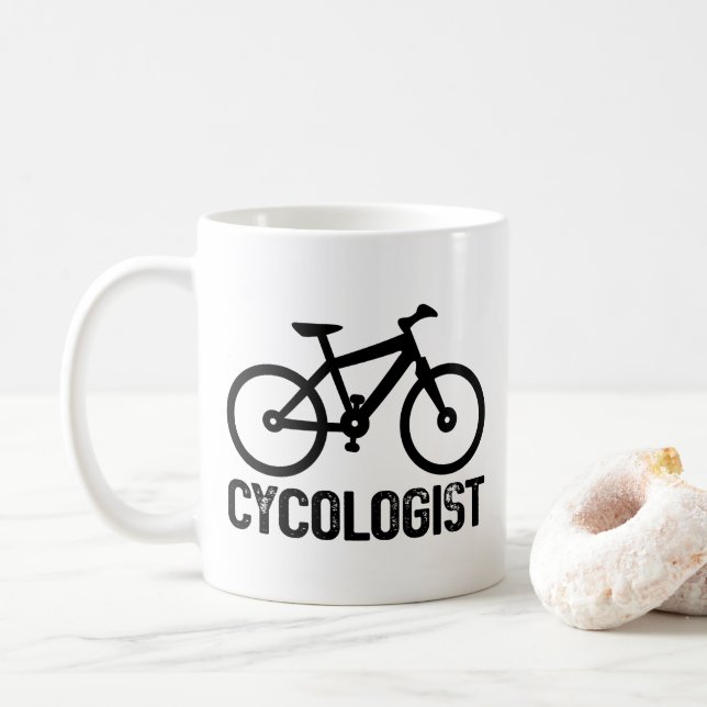 Cycologist Cycling Birthday Cool Bicycle Lover Fun Coffee Mug (With Donut)