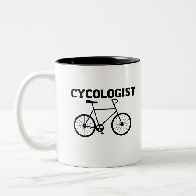 Cycologist Cycling Cycle Two-Tone Coffee Mug (Left)