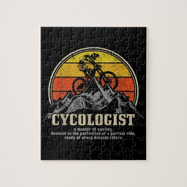 Cycologist Definition Funny Mountain Bike MTB Jigsaw Puzzle (Vertical)