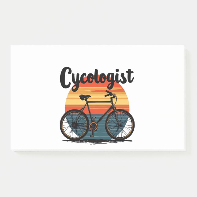 Cycologist: Energetic Biker Tee – for Cycling Post-it Notes (Front)