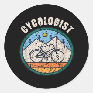 Cycologist Funny Bicycle Cycling Vintage Gift Classic Round Sticker