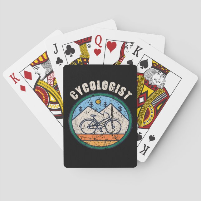 Cycologist Funny Bicycle Cycling Vintage Gift Playing Cards (Back)