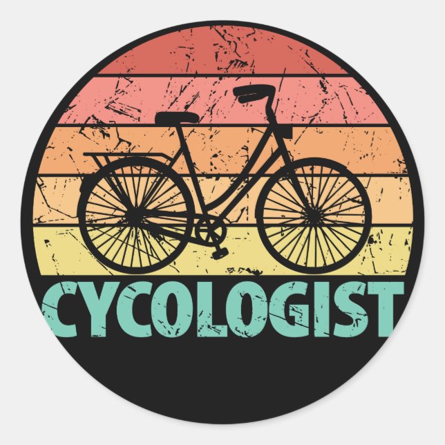 Cycologist Funny Cycling Classic Round Sticker (Front)