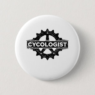 Cycologist funny cycling gift 6 cm round badge
