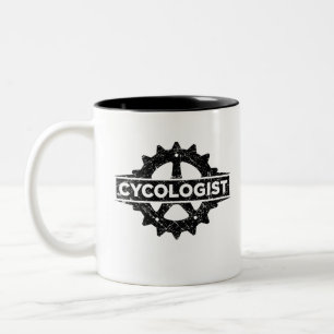Cycologist funny cycling gift Two-Tone coffee mug