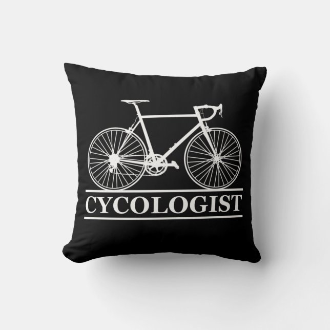 Cycologist funny cycling saying cushion (Front)