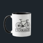 Cycologist funny cycling saying mug<br><div class="desc">Show off your cycling humour with this design featuring the hilarious phrase "cycologist." It’s perfect for casual rides,  coffee stops,  or simply letting the world know you have a sense of humour on two wheels.</div>