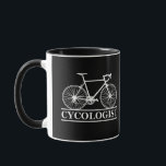 Cycologist funny cycling saying mug<br><div class="desc">Show off your cycling humour with this design featuring the hilarious phrase "cycologist." It’s perfect for casual rides,  coffee stops,  or simply letting the world know you have a sense of humour on two wheels.</div>