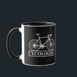Cycologist funny cycling saying mug<br><div class="desc">Show off your cycling humour with this design featuring the hilarious phrase "cycologist." It’s perfect for casual rides,  coffee stops,  or simply letting the world know you have a sense of humour on two wheels.</div>
