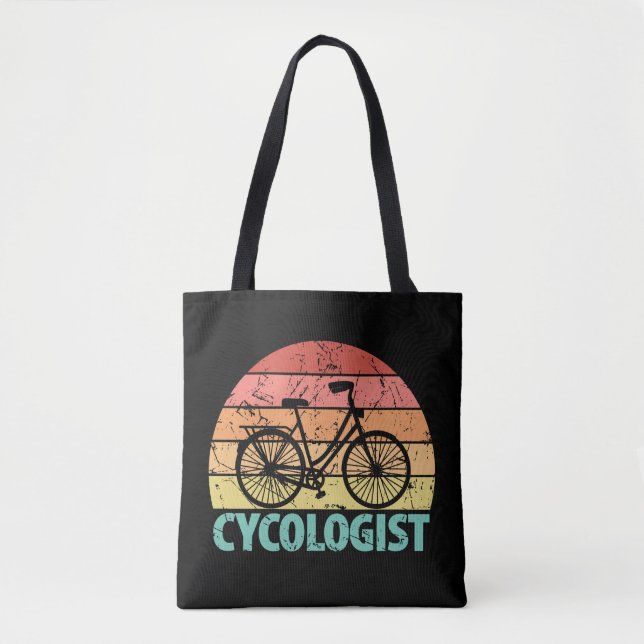 Cycologist Funny Cycling Tote Bag (Front)