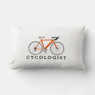 Cycologist Orange Bicycle On White Lumbar Cushion