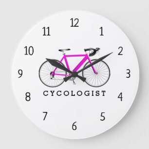 Cycologist Pink Bicycle Large Clock