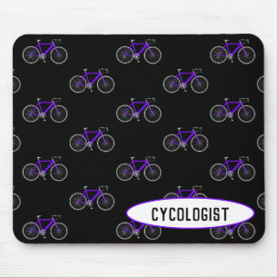 cycologist purple bicycle on black mouse pad