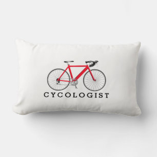 Cycologist Red Bicycle On White Lumbar Cushion