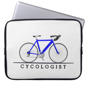Cycologist Text with Blue Bicycle Laptop Sleeve