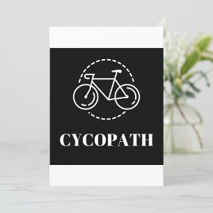 Cycopath Cycling Pun Minimalist Road Bike Cyclist Invitation