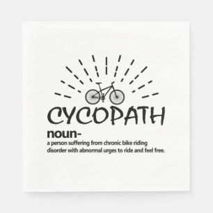 Cycopath Definition Funny Biker Cyclist Napkin
