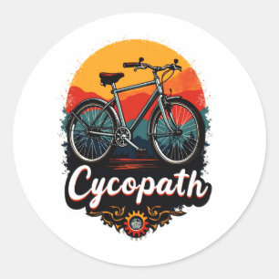 Cycopath: Energetic Bike and sunset Graphic Classic Round Sticker