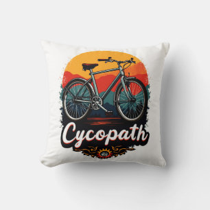 Cycopath: Energetic Bike and sunset Graphic Cushion