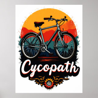 Cycopath: Energetic Bike and sunset Graphic Poster