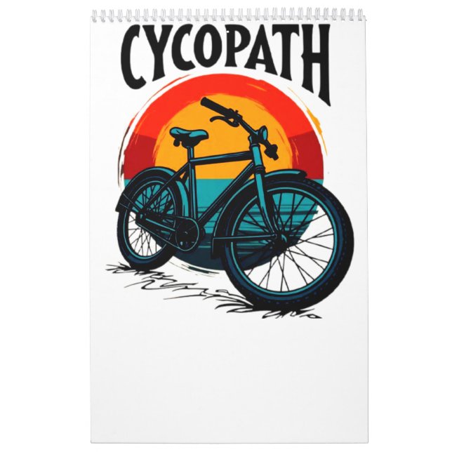 Cycopath: Energetic Bike with sunset Graphic Tee Calendar (Cover)