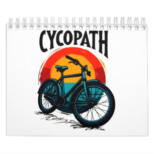 Cycopath: Energetic Bike with sunset Graphic Tee Calendar