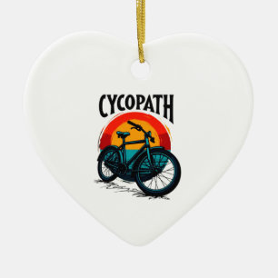 Cycopath: Energetic Bike with sunset Graphic Tee Ceramic Ornament