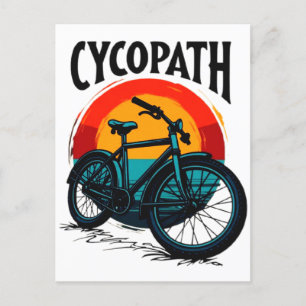 Cycopath: Energetic Bike with sunset Graphic Tee Holiday Postcard