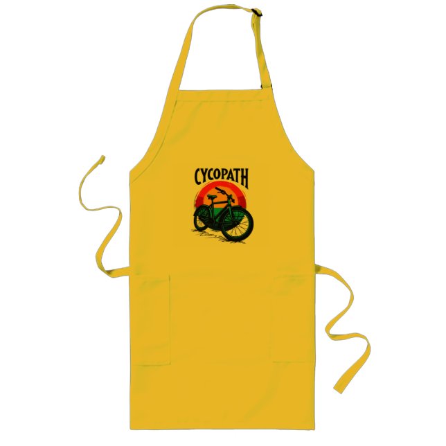 Cycopath: Energetic Bike with sunset Graphic Tee Long Apron (Front)