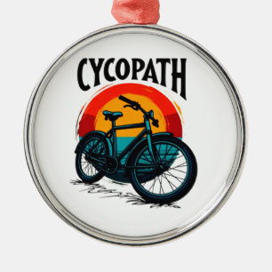 Cycopath: Energetic Bike with sunset Graphic Tee Metal Ornament