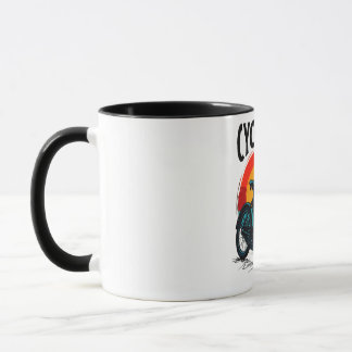 Cycopath: Energetic Bike with sunset Graphic Tee Mug