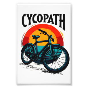Cycopath: Energetic Bike with sunset Graphic Tee Photo Print